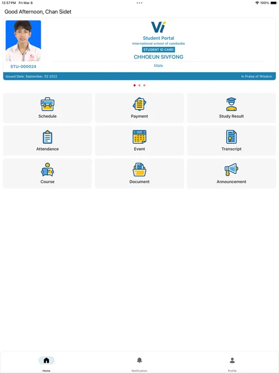 VI-Student Portal iPad  Ekran Görüntüleri