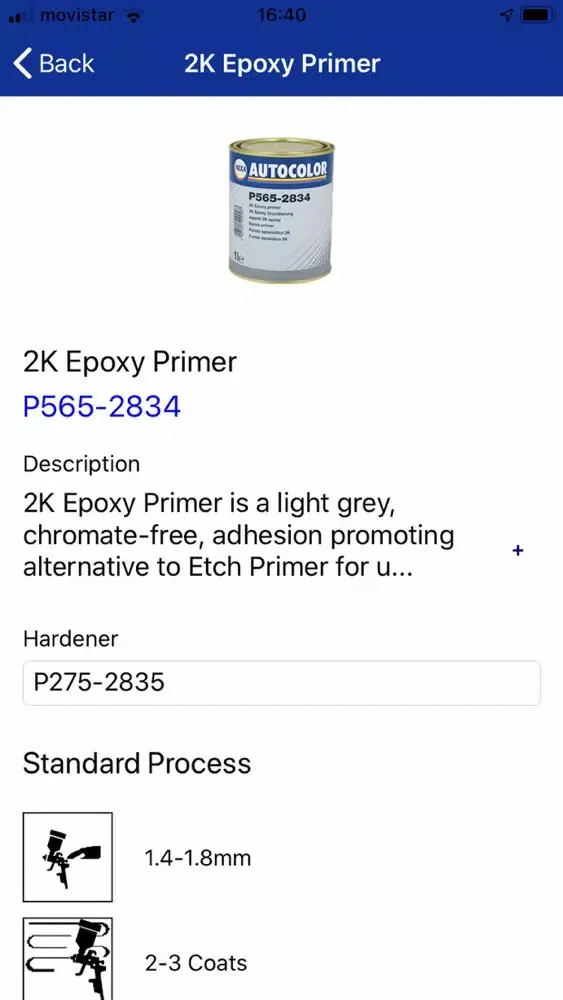 Tangkapan layar Nexa Autocolor Product App