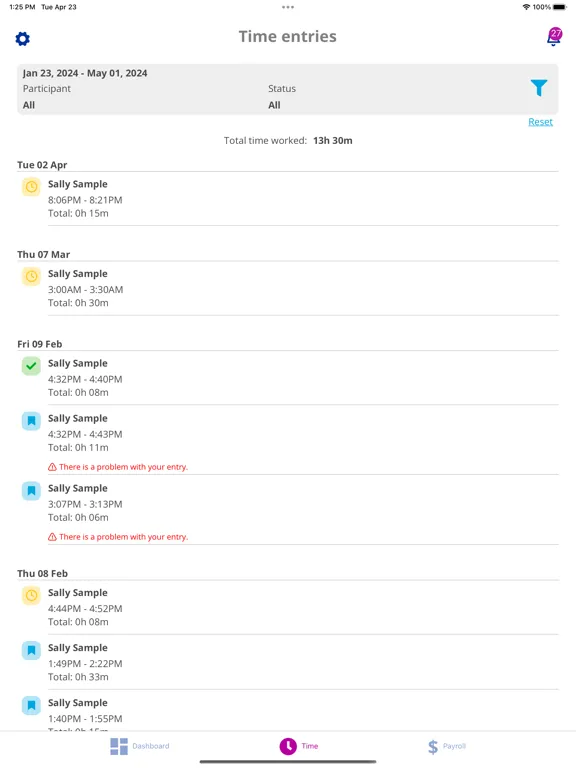 Zrzuty ekranu Time4Care iPad 