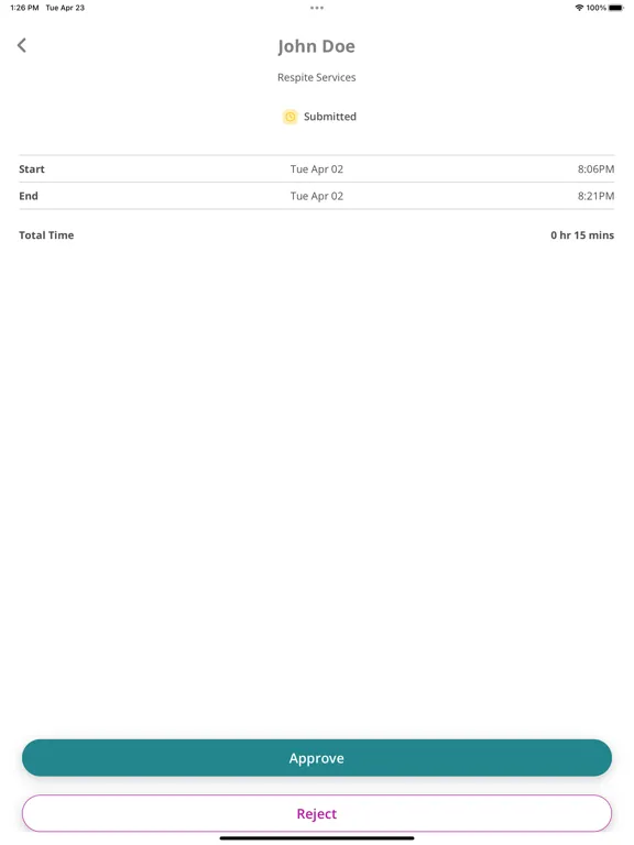 Zrzuty ekranu Time4Care iPad 