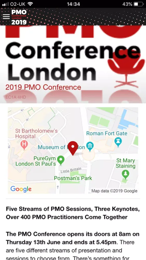 Captures d'écran de PMO Conference 2022