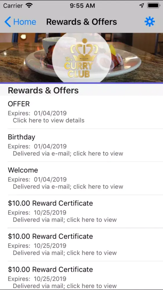 Curry Club Rewards 스크린샷