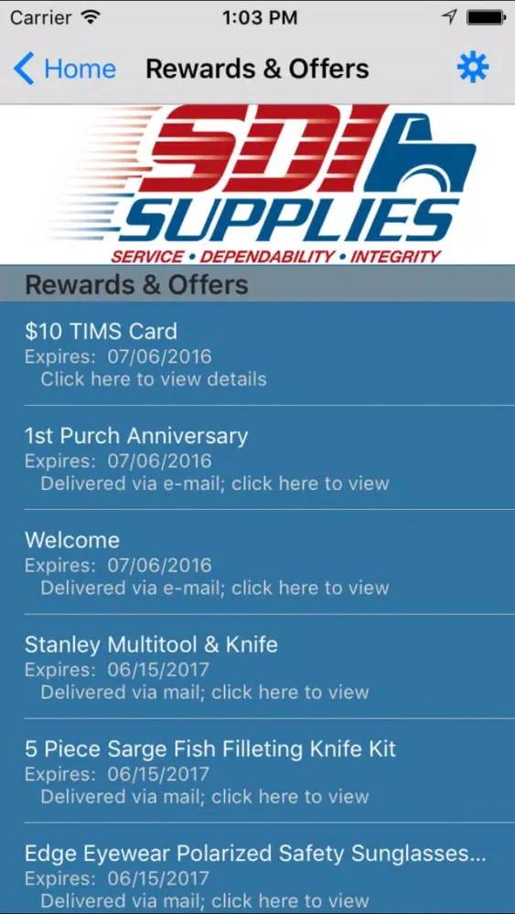 Captures d'écran de SDI Supplies Online