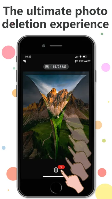 Delete photos by slide finger Screenshots