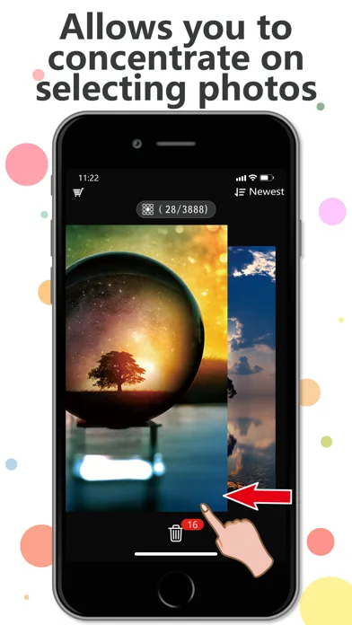 Delete photos by slide finger Screenshots