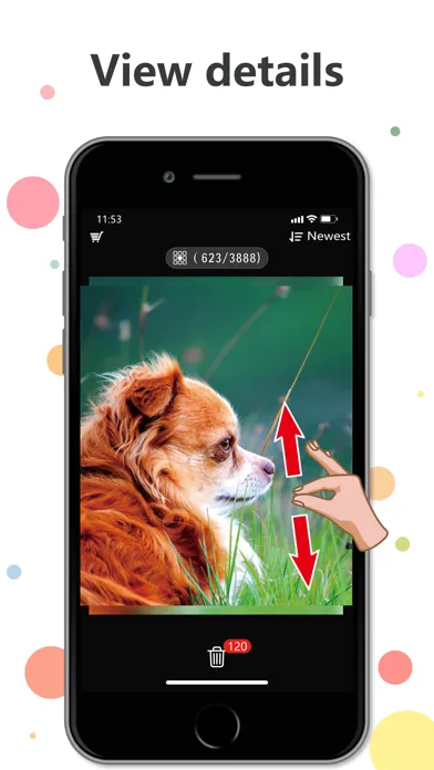 Delete photos by slide finger Screenshots