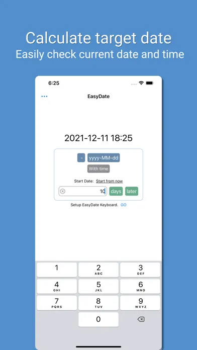 Capturas de pantalla de Easy Date Calculator, Keyboard