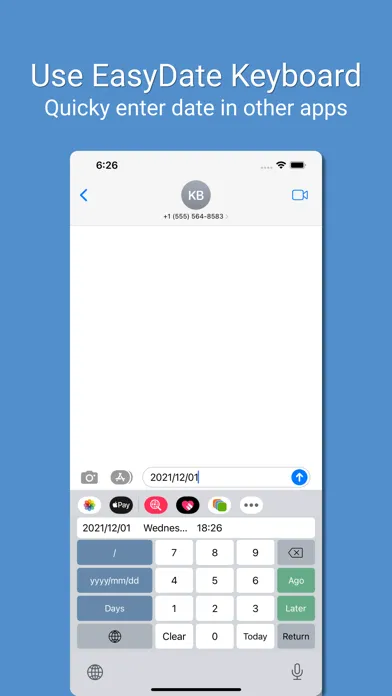 Capturas de pantalla de Easy Date Calculator, Keyboard