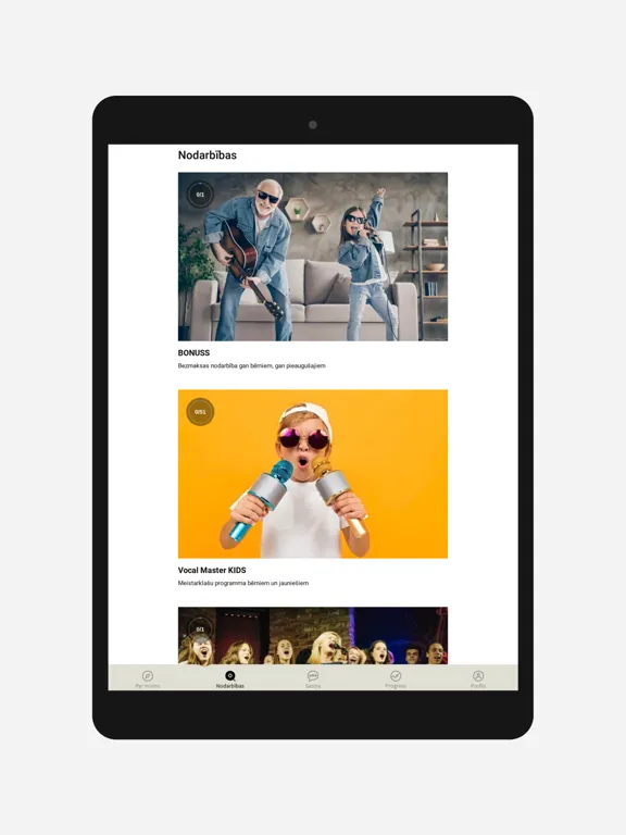 Tangkapan layar Vocal Master iPad 