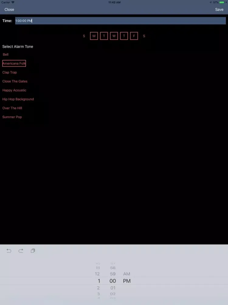 Tangkapan skrin Places Alarm iPad 