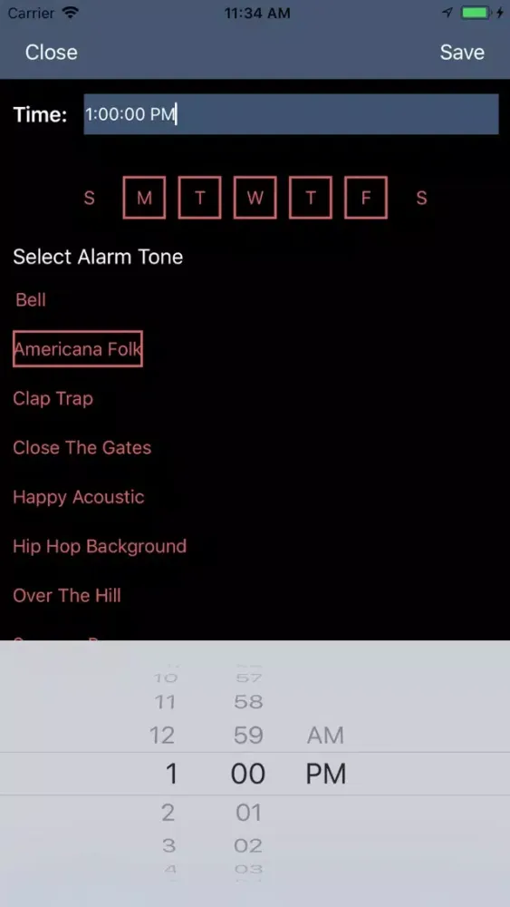 Tangkapan skrin Places Alarm
