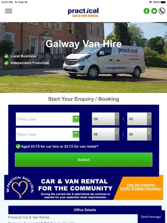 Capturas de pantalla de Practical Car & Van Rental IE iPad 