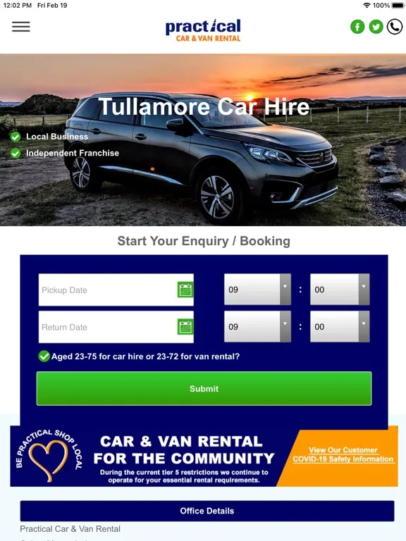 Capturas de pantalla de Practical Car & Van Rental IE iPad 