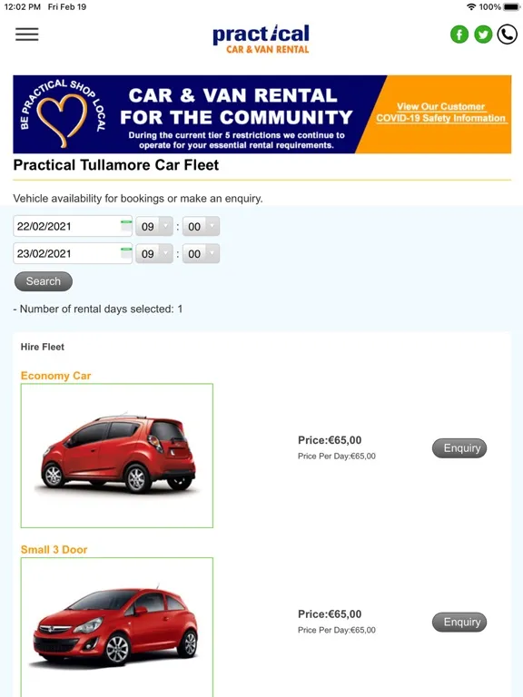 Capturas de pantalla de Practical Car & Van Rental IE iPad 
