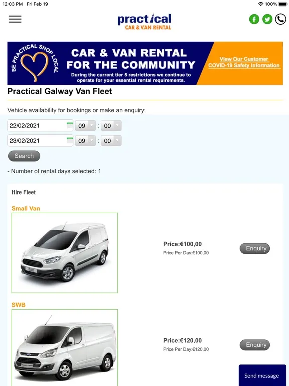 Capturas de pantalla de Practical Car & Van Rental IE iPad 
