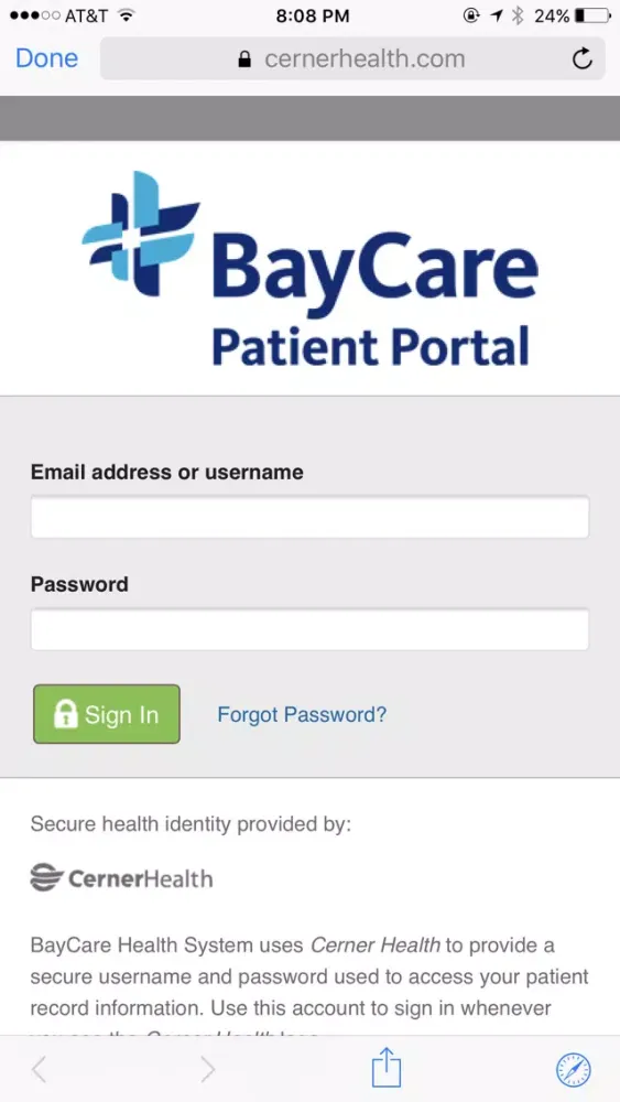 BayCare Community Application Screenshots