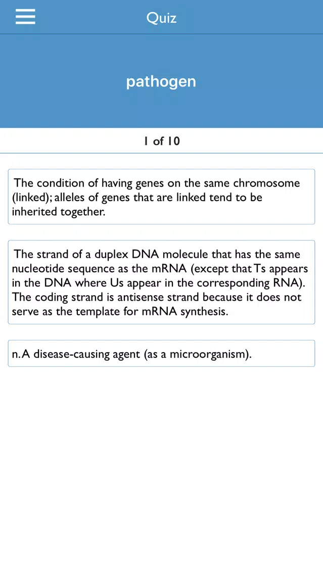 Biology Dictionary & Quiz Ekran Görüntüleri