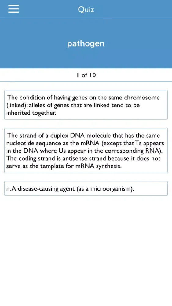 Biology Dictionary & Quiz应用截图