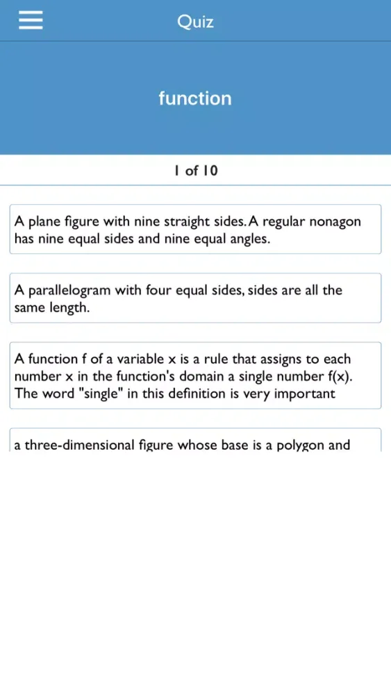 Maths Dictionary with Quiz Screenshots
