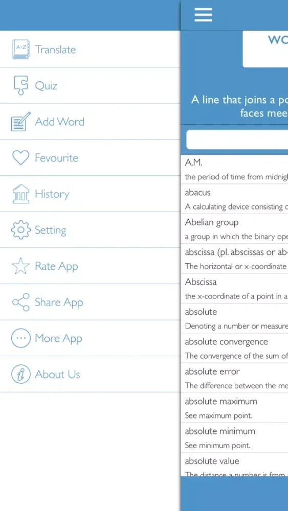 Maths Dictionary with Quiz Screenshots