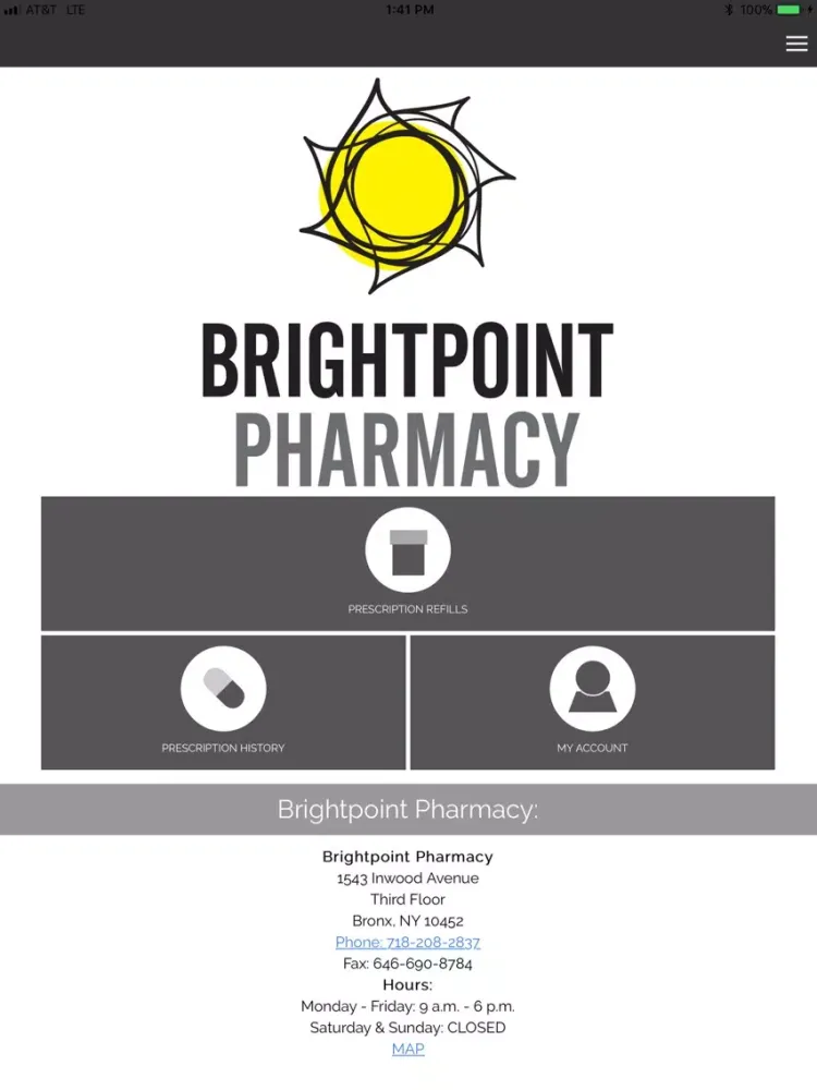 Tangkapan layar Brightpoint Pharmacy iPad 