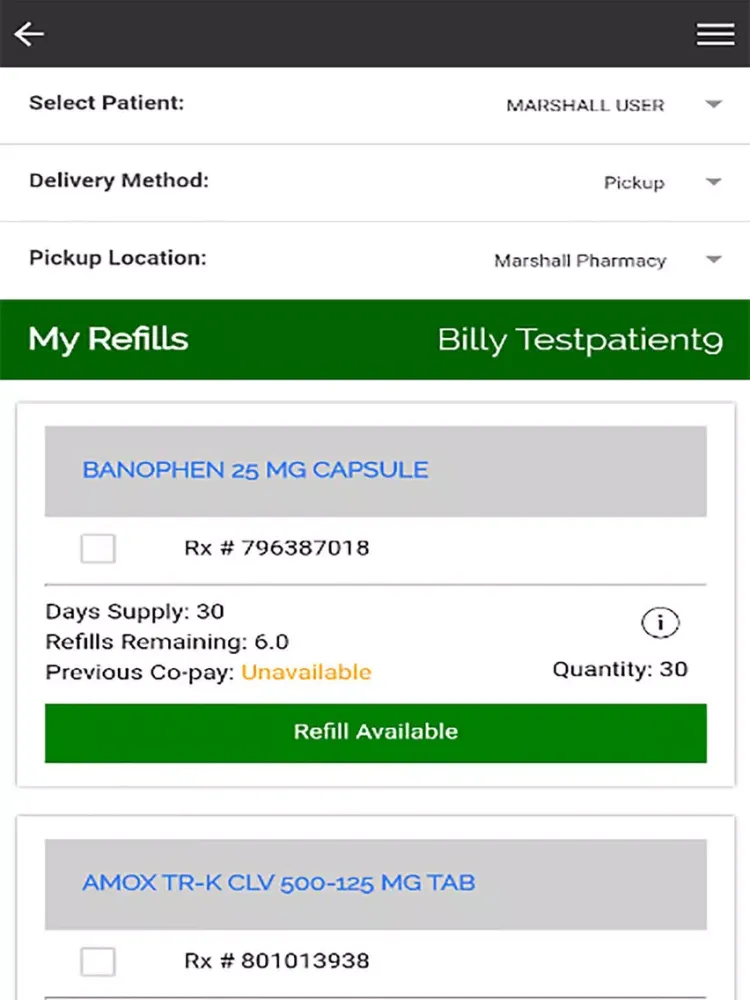 Tangkapan skrin Marshall Pharmacy iPad 