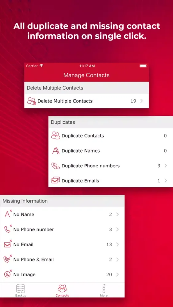 ภาพหน้าจอของ Contacts Backup - Transfer
