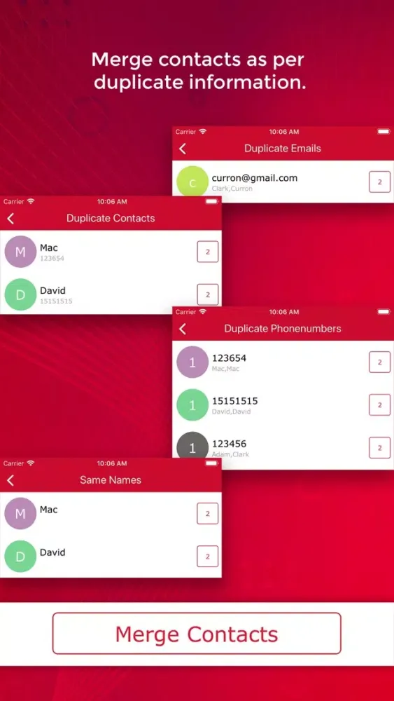 ภาพหน้าจอของ Contacts Backup - Transfer