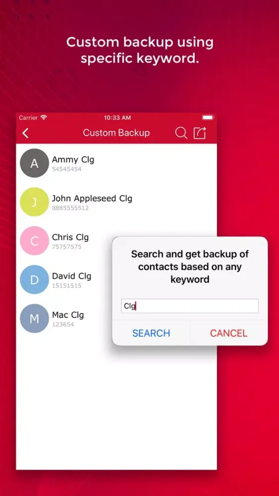 ภาพหน้าจอของ Contacts Backup - Transfer
