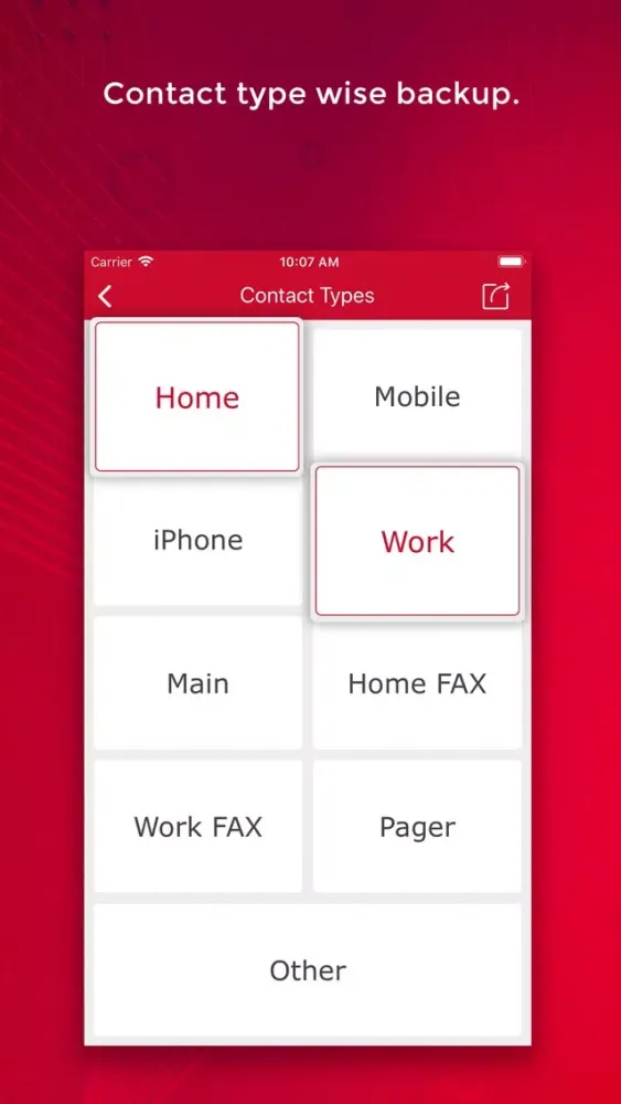ภาพหน้าจอของ Contacts Backup - Transfer