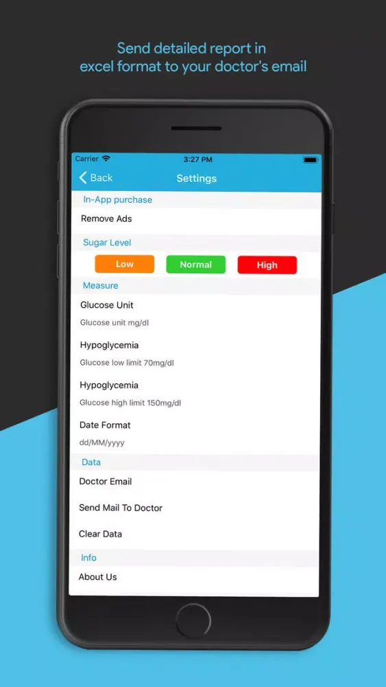 Tangkapan layar Diabetes Tracker Pro - Glucose