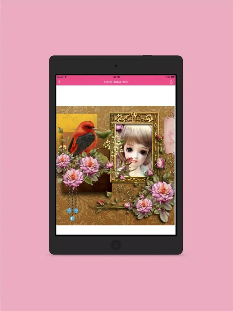 Flower Rose Photo Frame iPad  Screenshots