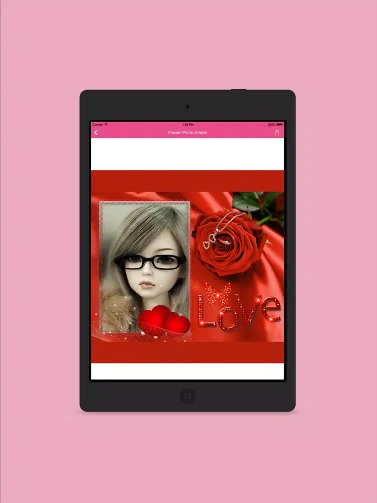 Flower Rose Photo Frame iPad  Screenshots