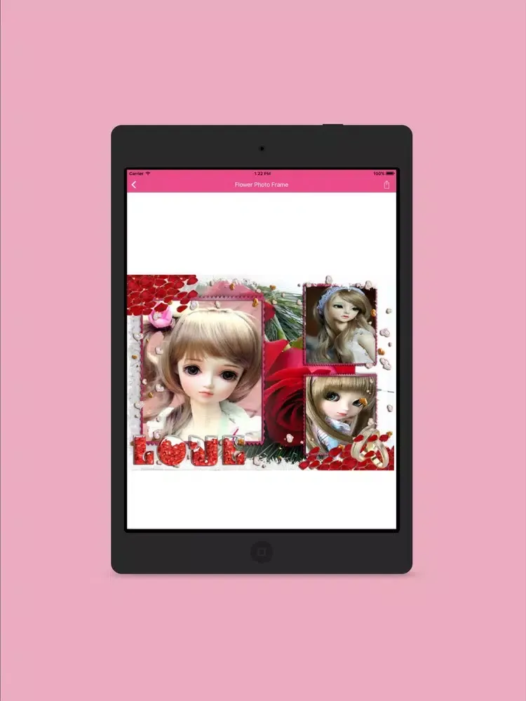 Flower Rose Photo Frame iPad  Screenshots
