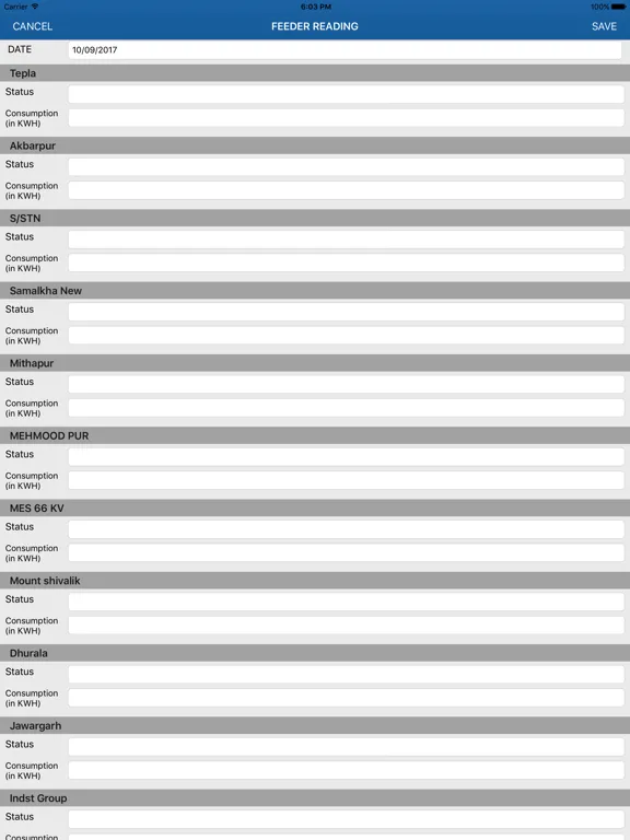 Capturas de pantalla de Haryana Discom Feeder Reading iPad 