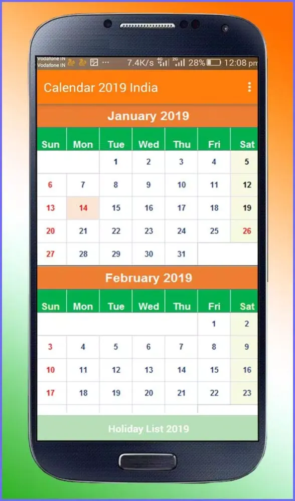 Captures d'écran de Calendar 2019 India