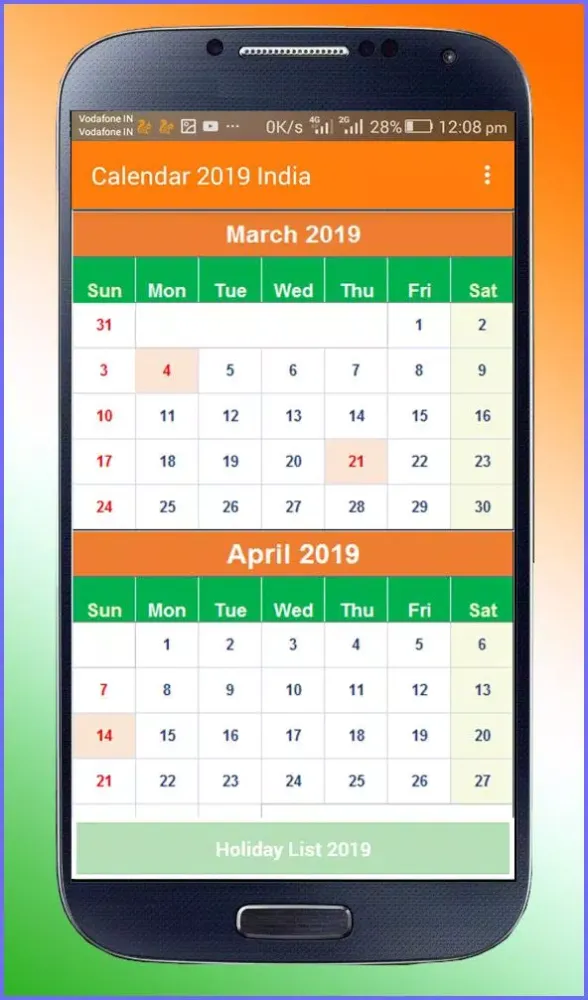 Captures d'écran de Calendar 2019 India