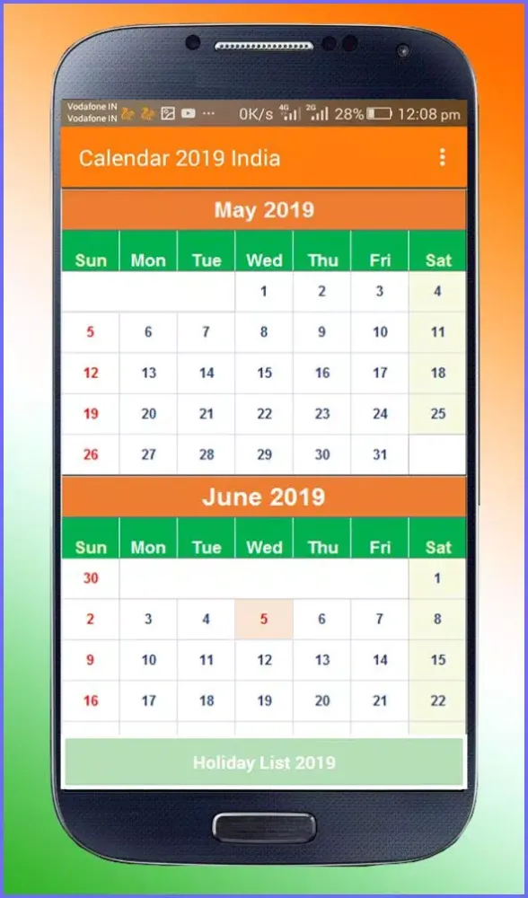 Captures d'écran de Calendar 2019 India