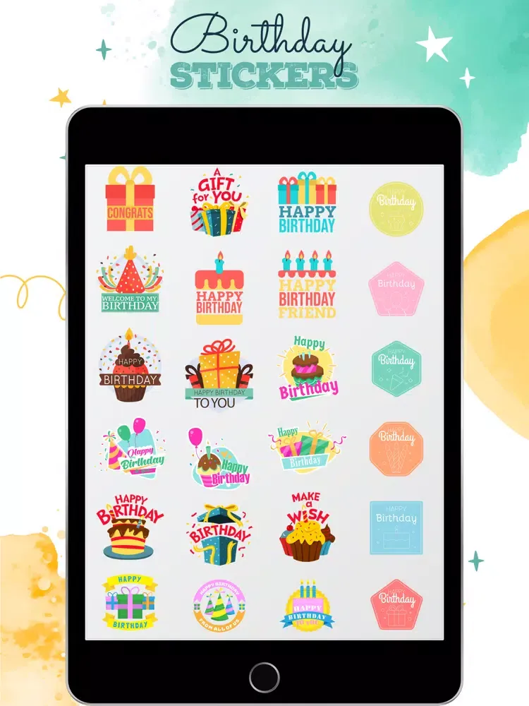 Birthday Stickers & Wishes iPad  Screenshots