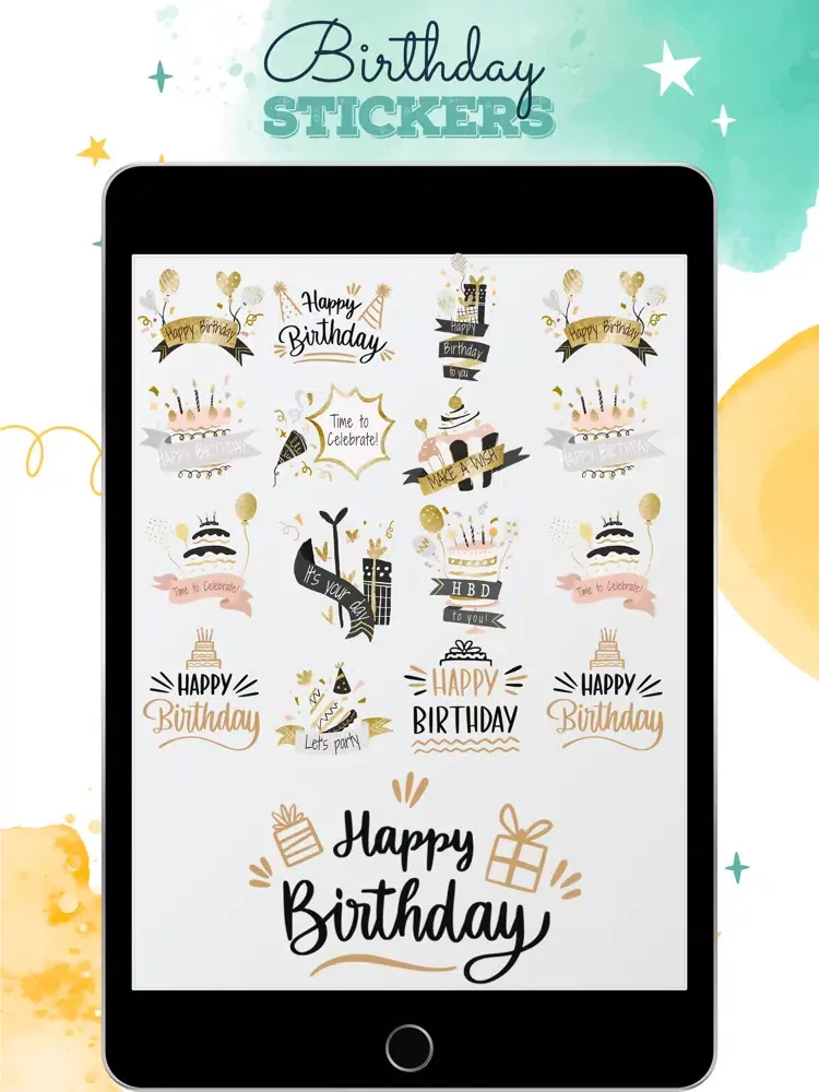 Birthday Stickers & Wishes iPad  Screenshots