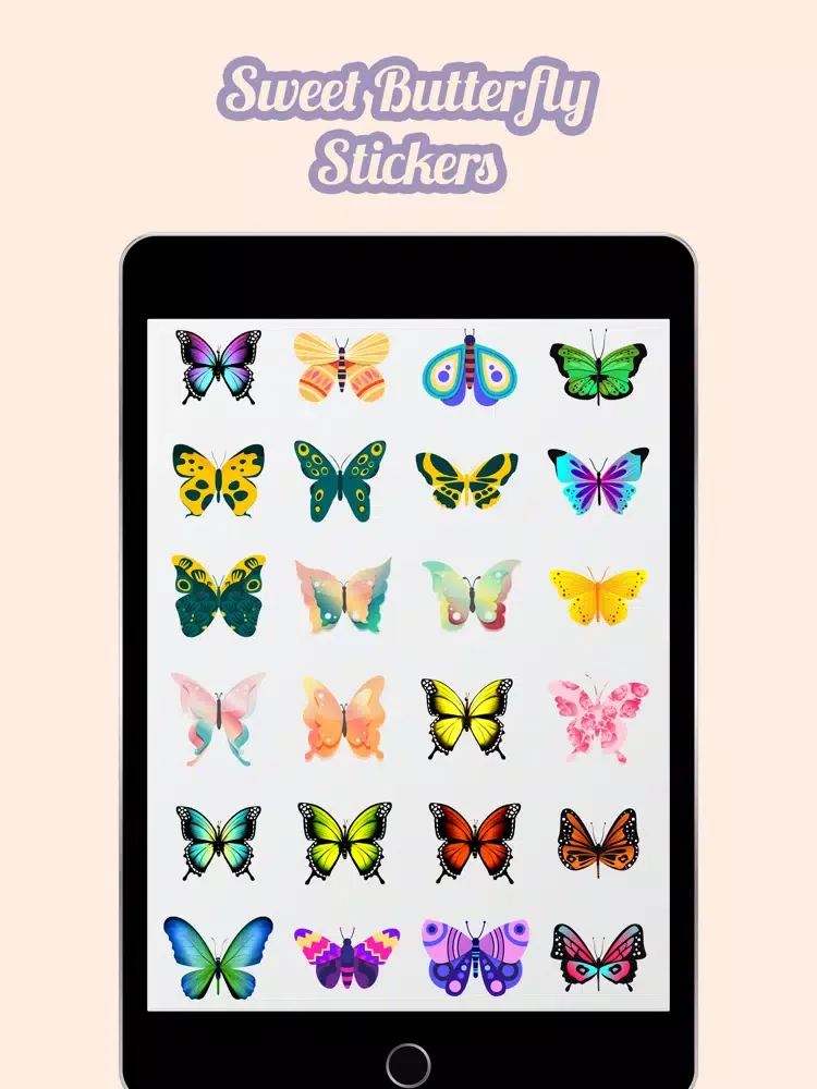 Capturas de tela do Sweet Butterfly Stickers iPad 