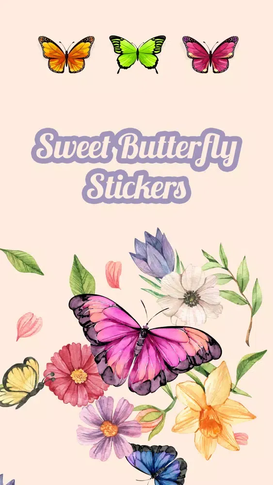 Capturas de tela do Sweet Butterfly Stickers