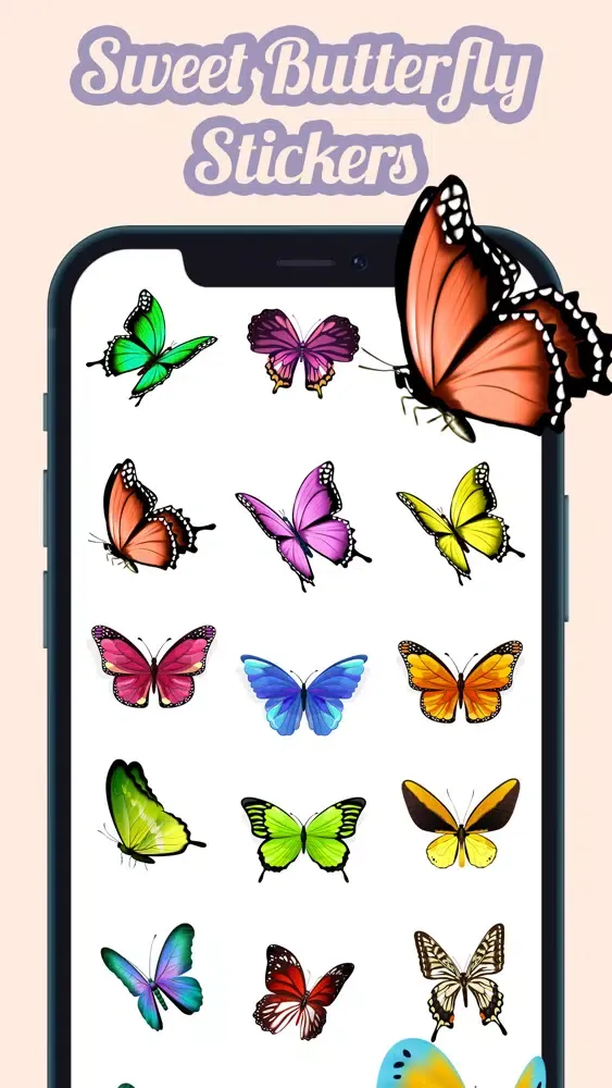 Capturas de tela do Sweet Butterfly Stickers