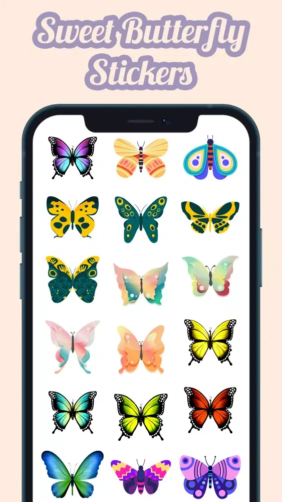 Capturas de tela do Sweet Butterfly Stickers