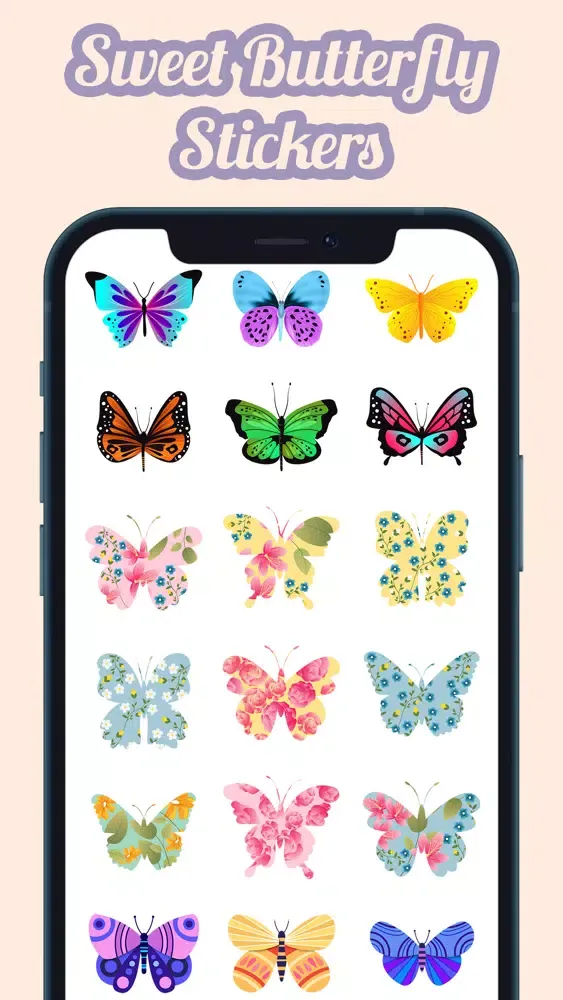Capturas de tela do Sweet Butterfly Stickers