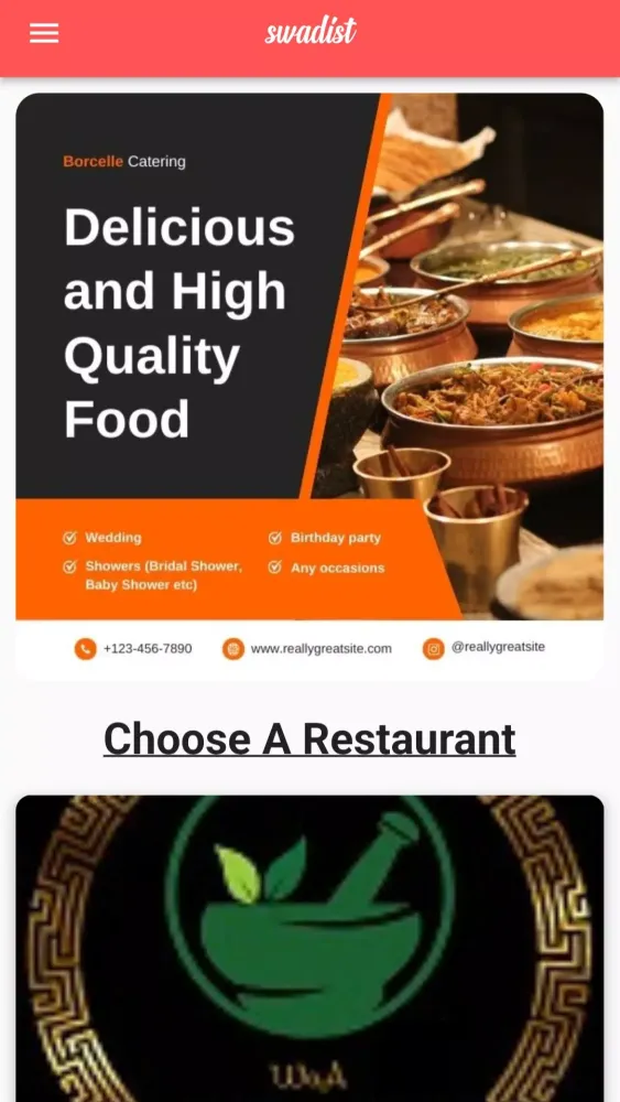 SWADIST - Food Delivery Screenshots