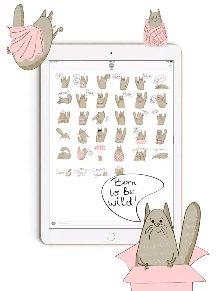 Everyday Cats Stickers iPad  Screenshots