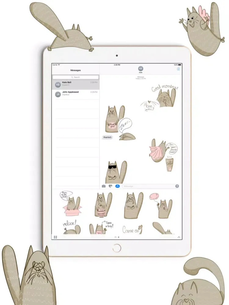 Everyday Cats Stickers iPad  Screenshots
