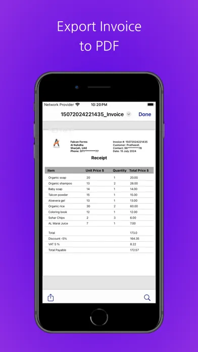 Zrzuty ekranu MS Excel, PDF Invoices & Bills