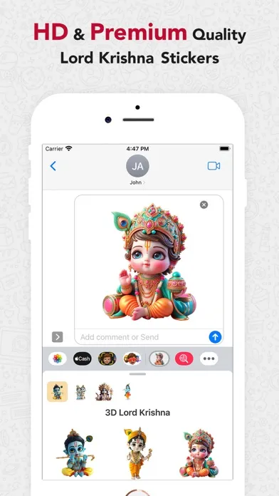 Tangkapan skrin Lord Krishna 3D Stickers